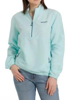Ladies Cinch Windbreaker -Ariat Store lds windbreaker lt.blue front MAK7902001 cinch 82206.1677551131