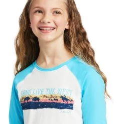 Girls Ariat Long Live The West Tee 9 Girls Ariat Long Live The West Tee -Ariat Store long live west tee front detail 10039500 ariat 25720.1641591489