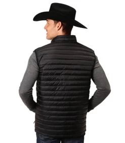 Men's Roper Quilted Down Vest -Ariat Store men quilt down vest black back 0309706956137 roper 27386.1663797928