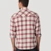 Men's Wrangler Retro Premium Plaid Long Sleeve Shirt -Ariat Store men retro premium plaid ls khaki back 112327773 wrangler 12778.1682807717