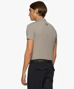 Men's Cavalleria Toscana Raceway Polo Short Sleeve -Ariat Store men team raceway polo ss taupgrey back POU301 PA060 8C00 CT 10698.1659815415