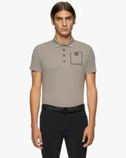 Men's Cavalleria Toscana Raceway Polo Short Sleeve -Ariat Store men team raceway polo ss taupgrey front POU301 PA060 8C00 CT 33628.1659815419