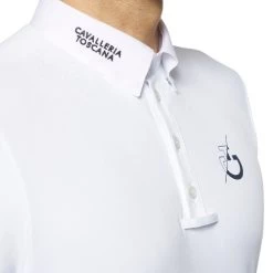 Cavalleria Toscana Men's CT Team Short Sleeve Polo -Ariat Store mens CT team polo SS white detail POU237 PA048 0001 cavalleria 75360.1624996137