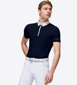 Men's RG Zip Competition Polo Short Sleeve 9 Men's RG Zip Competition Polo Short Sleeve -Ariat Store mens competition zip polo ss navy front POM005 JS001 7901 cavalleria toscana 11545.1670292336