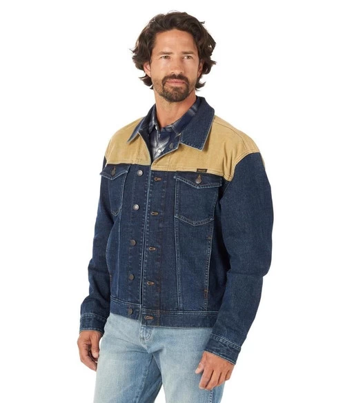 Men's Wrangler Corduroy Yoke Denim Jacket 6 Men's Wrangler Corduroy Yoke Denim Jacket - Image 5