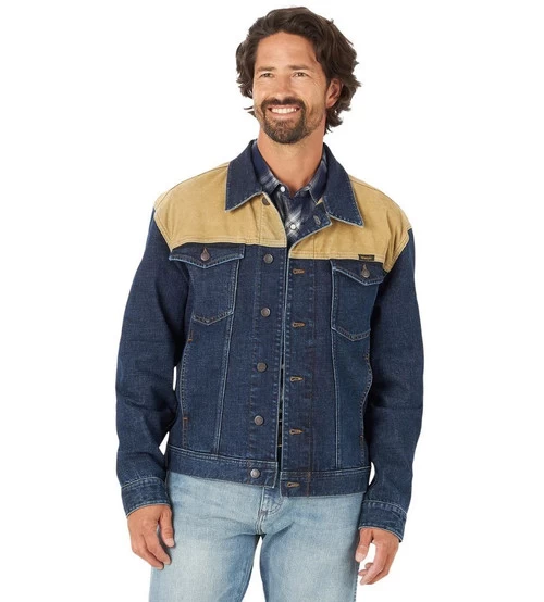 Men's Wrangler Corduroy Yoke Denim Jacket 3 Men's Wrangler Corduroy Yoke Denim Jacket - Image 2