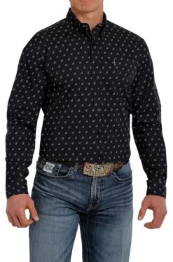 Cinch Modern Fit Print Shirt Long Sleeve 10 Cinch Modern Fit Print Shirt Long Sleeve -Ariat Store moder fit print ls navy front MTW1347045 miller 93422.1652992351