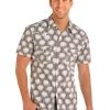 R&R Cowboy Palm Tree Short Sleeve Shirt -Ariat Store palm tree SS shirt front B1S1141 panhandle 70668.1559331090