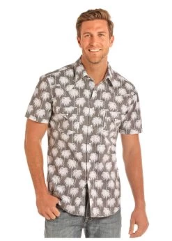 R&R Cowboy Palm Tree Short Sleeve Shirt