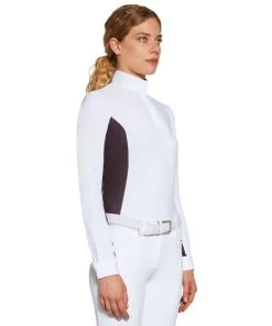 Cavalleria Toscana Perforated Insert Hunter Polo LS 9 Cavalleria Toscana Perforated Insert Hunter Polo LS -Ariat Store perf insert LS white purple sideW POD255 JE022 013A CT 84132.1688586450