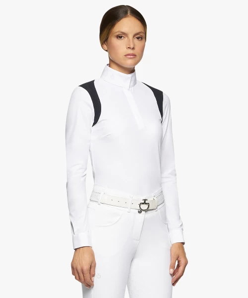 Cavalleria Toscana Perforated Insert Shirt Long Sleeve 5 Cavalleria Toscana Perforated Insert Shirt Long Sleeve - Image 3