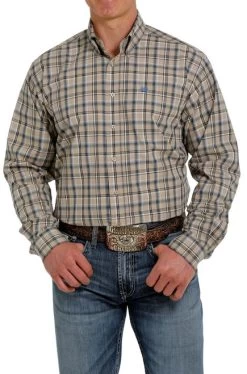 Cinch Plaid Button Down Shirt Long Sleeve 9 Cinch Plaid Button Down Shirt Long Sleeve -Ariat Store plaid button ls khaki front MTW1105327 cinch 81023.1655495182