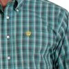 Men's Cinch Teal Plaid Shirt Long Sleeve 2 Men's Cinch Teal Plaid Shirt Long Sleeve -Ariat Store plaid shirt ls teal detail MTW1105578 cinch 39332.1689640057