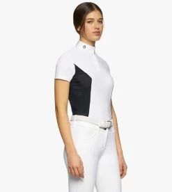 Cavalleria Toscana Perforated Sides Competition Polo -Ariat Store polo perforated insert ss white navy side POD295 JE022 0179 CT 22545.1690499459