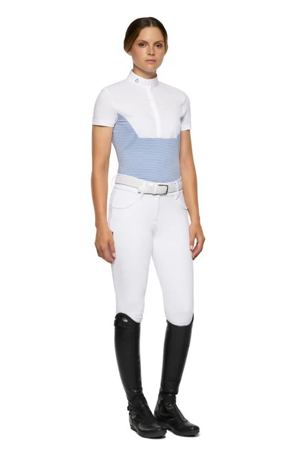 Cavalleria Toscana Seersucker Poplin Bib Shirt Short Sleeve 4 Cavalleria Toscana Seersucker Poplin Bib Shirt Short Sleeve - Image 2