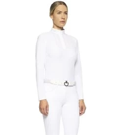 Cavalleria Toscana Poplin Bib Competition LS Polo -Ariat Store poplin bib jersey comp polo LS white side POD256 JE022 0001 CT 06566.1655842547