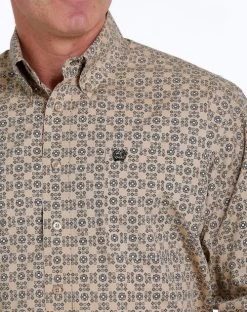 Men's Cinch Khaki Geo Print Shirt Long Sleeve 10 Men's Cinch Khaki Geo Print Shirt Long Sleeve -Ariat Store print shirt ls khaki detail MTW1105532 cinch 59727.1677603793
