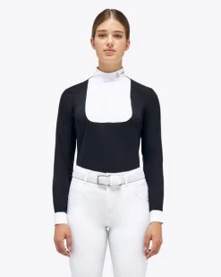 Cavalleria Toscana REVO Pleated Bib Show Shirt -Ariat Store revo pleated bib ls black front CAD210 JC031 9999 cavalleria toscana 75345.1659823879