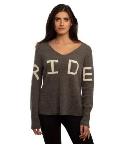 Goode Rider RIDE Sweater -Ariat Store ride sweater heather charcoal front 19037 3758 goode rider 61577.1665773727