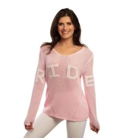 Goode Rider RIDE Lightweight Sweater 11 Goode Rider RIDE Lightweight Sweater -Ariat Store ride sweater pink front 19038 3719 goode rider 23064.1665774425