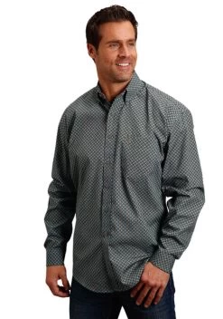 Stetson Ring Geo Print Shirt -Ariat Store ring geo print shirt green front 1100105267005 stetson 29247.1605309399