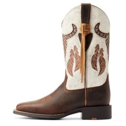 Ariat Round Up Southwest StretchFit Western Boot -Ariat Store round up sw stretchfit brown.wh outside 10044434 ariat 65903.1677192545