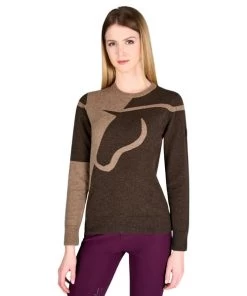 Vestrum San Cassiano Crew Neck Sweater -Ariat Store san cassiano crewneck tan brown front W5087 50015 59 vestrum 61032.1666402178
