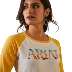 Ariat Serape Baseball Tee -Ariat Store serape baseball tee cocoyolk detail 10043810 ariat 93185.1677517141