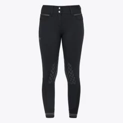 Cavalleria Toscana Silicone Logo Breeches Knee Grip -Ariat Store silicone print ct breeches black front PAD175 JE010 9999 cavalleria toscana 61985.1659818252