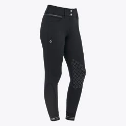 Cavalleria Toscana Silicone Logo Breeches Knee Grip -Ariat Store silicone print ct breeches black side PAD175 JE010 9999 cavalleria toscana 34444.1659818430