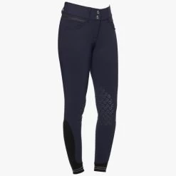 Cavalleria Toscana Silicone Logo Breeches Knee Grip -Ariat Store silicone print ct breeches navy side PAD175 JE010 7E00 cavalleria toscana 11715.1659819185
