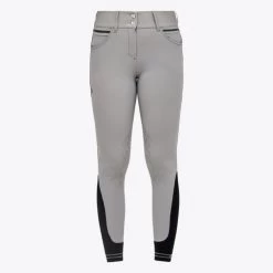 Cavalleria Toscana Silicone Logo Breeches Knee Grip -Ariat Store silicone print ct breeches taupgrey front PAD175 JE010 8C00 cavalleria toscana 01750.1659819264