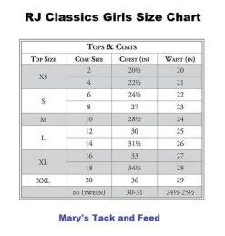 RJ Classics Girls Rebecca Show Shirt -Ariat Store size chart girls tops jackets rj classics 90885.1659025185
