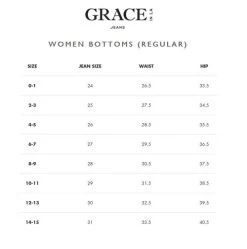 Grace In LA Easy Fit Horseshoe Pocket Jeans -Ariat Store size chart grace in la 17935.1687305471