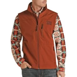 Men's Powder River Performance Softshell Vest -Ariat Store softshell vest rust PRMO98RZYC 90 PRO 07459.1668560777