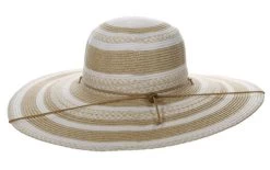 Capelli Yuri Striped Toyo Straw Hat 7 Capelli Yuri Striped Toyo Straw Hat -Ariat Store striped wide brim sun hat back CSW421 WHITE capelli 14712.1691342700
