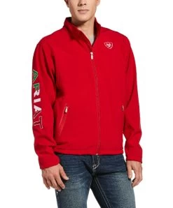 Men's Ariat Team Softshell Mexico Jacket -Ariat Store team mexico softshell red front 10033525 ariat men 89791.1670379224