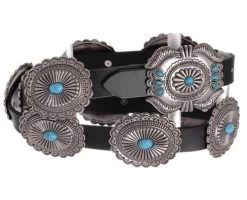 Kamberley Turquoise Concho Leather Belt