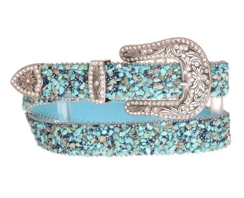 Kamberley Stone Overlay Leather Belt 4 Kamberley Stone Overlay Leather Belt - Image 2