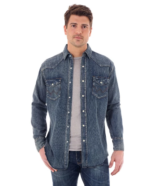 Wrangler Denim Work Shirt 4 Wrangler Denim Work Shirt - Image 2