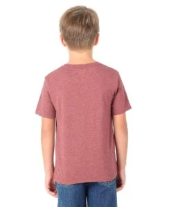 Wrangler Kids Tread Plate Logo Tee -Ariat Store wrangler tee ss burgundy back BQ6191R wrangler 73809.1636308062
