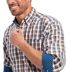 Men's Ariat Wrinkle Free Shirt Long Sleeve -Ariat Store wrinkle free ls sequoia side detail 10041572 ariat 26879.1659988719